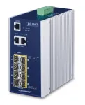 Valdomas tinklo jungiklis PLANET IGS-10080MFT &mdash; 2 x Gigabit RJ-45, 8 x SFP, 12&ndash;48V DC, valdomas, IP30