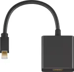 Microconnect MDPHDMIB Mini DisplayPort&ndash;HDMI adapteris su laidu, M-F, DP 1.2, 4K, pasyvus, su garsu, 0,15 m, juodas