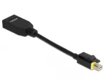 DeLOCK - DisplayPort adapteris - Mini DisplayPort (ki&scaron;tukas) su fiksavimu į DisplayPort (lizdas) - DisplayPort 1.4 - 15 cm - be halogenų, 8K palaikymas - Juoda (65978)