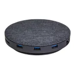 Devia UFO 10 viename USB-C hub'as su belaidžiu įkrovimu, pilkos spalvos