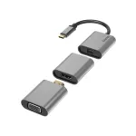 Hama 00200306 Connect2Go 6 viename vaizdo/garso adapterių rinkinys, USB-C, Mini DisplayPort, HDMI, VGA, 4K, pilkas
