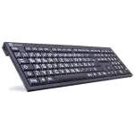 Logickeyboard XL Print USB QWERTZ voki&scaron;kas juodas klaviatūra