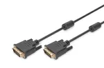 DIGITUS DVI laidas Dual Link DVI-D (patinas) - DVI-D (patinas) 5,0 m su užspaudžiamais kontaktais ir varžteliais juodas AK-320101-050-S
