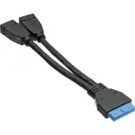 InLine USB 3.0 adapterinis kabelis vidinis 2x USB A tipo lizdas / pagrindinės plok&scaron;tės jungtis