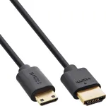 InLine Slim Ultra High Speed HDMI laidas AM/CM 8K4K auksuotas juodas 0,5 m