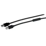 StarTech.com 50ft (15m) aktyvus USB 2.0 A į B laidas, ilgas USB spausdintuvo laidas, 1x USB-A (M), 1x USB-B (M) - juoda