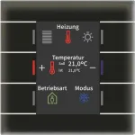 MDT BE-GT2TS.02S KNX stiklinis mygtukinis jungiklis II Smart, spalvotas ekranas, temperatūros jutiklis