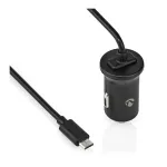 Nedis automobilinis įkroviklis 12 W 1x 2.4 A, fiksuotas Micro USB laidas, viena i&scaron;ėjimo įtampa
