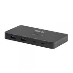 KVM jungiklis Club 3D Dual USB-C į HDMI, 2 prievadai, 4K UHD 3840x2160, USB-C konsolė, 65W PD, juodas