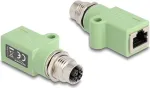 Delock 60682 M12 X-coded 8-pin lizdas į RJ45 lizdą adapteris, Cat.5e, tiesus, žalias