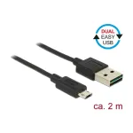 USB laidas DeLOCK 83850 USB 2.0 2m USB A Micro-USB B Juodas
