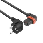 ACT maitinimo laidas su CEE 7/7 (kampu) - C13 IEC Lock (kairysis kampas) juodas 1 m, EL447S