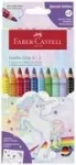 Spalvoti pie&scaron;tukai Faber-Castell Einhorn Jumbo Grip &mdash; 10 vienetų, didelė trikampė rankena, mink&scaron;tas &scaron;erdis