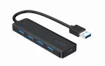 USB &scaron;akotuvas Gembird 4 prievadų USB 3.1 (Gen 1) &mdash; 4 prievadai, USB 3.2 Gen 1 Type-A, 5V/2.1A, 109&times;30&times;10 mm, juodas