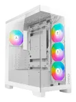 AZZA Cove 570W Midi Tower korpusas CSAZ-570W, USB Type-C, 4x ARGB ventiliatoriai, baltas