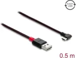 Delock EASY-USB 2.0 laidas USB-A (patelė) į USB-C (patinas) kampuotas kairėn/de&scaron;inėn 0,5 m juodas (81545)