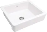 DEANTE Ceramic Farmhouse Sink 1-Bowl White 595x470x220 mm