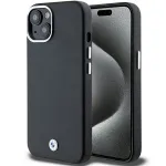 BMW Signature Wrapped Metal MagSafe Dėklas, skirtas iPhone 15 / 14 / 13 6,1 inch juodas