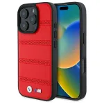 BMW M Collection M Perforated And Stitched Line Hardcase, iPhone 16 Pro Max 6.9 inch, raudona, MagSafe