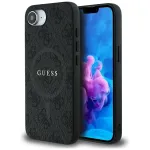 Guess 4G Ring Classic Logo MagSafe Dėklas, skirtas iPhone 16e (Juodas)