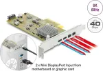 Delock PCI Express x4 kortelė su 2 x i&scaron;oriniais USB Type-C 40 Gbps (DP Alt režimas) lizdais &ndash; Low Profile formato
