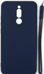 EVELATUS Xiaomi Redmi 8 Soft Touch Silicone Case with Strap Dark Blue