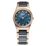 BERING Women's Classic Quartz Watch 26mm Stainless Steel Mesh Blue Sunray Dial 32426-767