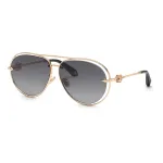 Roberto Cavalli Moteri&scaron;ki Akiniai nuo Saulės SRC032M610300 &ndash; Oversized Square Juodas Rėmas Gradientiniai Dūminiai Lę&scaron;iai 61mm