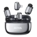 Boya mini 2-01 belaidis mikrofonas Lightning/USB-C, mėnulio sidabro (BOYA mini 2-01-Space Gray)