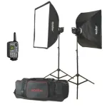 Godox M200-F Studijos blykstės rinkinys 2x200Ws su softboxais ir stovais