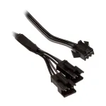 Vidinis maitinimo laidas PHANTEKS PH-CB-DRGB3P &mdash; 3 kontaktų į 2&times; Molex (3 kontaktų), juodas/pilkas