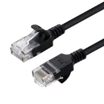 MICROCONNECT U/UTP CAT6 0.3m Juodas Plonas Ethernet Patch Kabelis