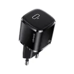 USAMS T36 Mini 20W USB-C PD sieninis įkroviklis, juodas