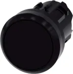 Siemens SIRIUS ACT plok&scaron;čiasis mygtuko aktuatorius, juodas, plastikinis priekinis žiedas, 22 mm, 3SU1000-0AA10-0AA0