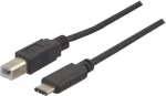 EXERTIS CONNECT USB 2.0 kabelis, USB Type-C į USB Type-B, juodas, 1,0 m 150304