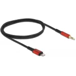 Delock - Kabel Lightning auf Kopfh&ouml;reranschluss - Lightning m&auml;nnlich zu mini-phone stereo 3,5 mm m&auml;nnlich - 50cm - Schwarz, Rot (86586)