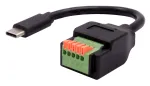 EXSYS USB-C vyri&scaron;kas į 5 kontaktų terminalo bloko adapterio kabelis su mygtuku, USB 2.0, 15 cm EX-49123
