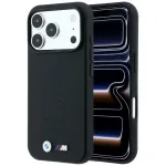 BMW M Blue Perfo Metal Logo MagSafe dėklas, skirtas iPhone 18 Pro / 17 Pro, juodas