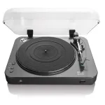 Pavarų diržu varomas vinilo grotuvas Lenco LBT-120BK juodas pusiau automatinis