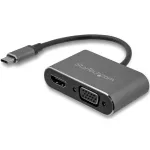 StarTech.com USB-C į VGA ir HDMI adapteris &ndash; 2-in-1 &ndash; 4K 30Hz &ndash; kosminė pilka