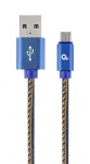 GEMBIRD Premium Jeans (džinsinis) Micro-USB laidas su metalinėmis jungtimis, 2 m, mėlynas