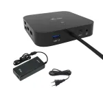 i-tec USB-C HDMI DP dokavimo stotelė su 100 W įkrovimu ir universalus 100 W maitinimo adapteris