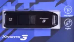 USB atmintukas PATRIOT Xporter 64GB USB Type-A 3.2 Gen 1 (slankiojantis, juodas, 80 MB/s)