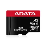 MicroSDXC atminties kortelė ADATA 64GB UHS-I U3 V30 Class 10 &mdash; 100/80 MB/s (juoda/raudona)