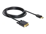 Delock Kabel DisplayPort 1.1 Stecker > DVI 24+1 Stecker Passiv 3 m schwarz (82592)