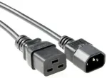 Microconnect PE0191410 maitinimo ilginimo laidas, 1 m, juodas, C19 &ndash; C14 jungtys