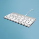 R-Go Tools ergonominė klaviatūra R-Go Compact Break, kompakti&scaron;ka klaviatūra su pertraukų programine įranga, QWERTZ (DE), laidinė, balta