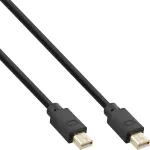 InLine Mini DisplayPort 1.4 laidas M/M, juodas/auksinis, 2m