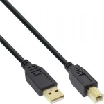 InLine USB 2.0 kabelis Type A ki&scaron;tukas / Type B ki&scaron;tukas, juodas, auksuoti kontaktai, 0,5 m (34505S)