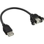 USB 2.0 adapterinis laidas, lizdas A tipo (motina) / korpuso jungtis B tipo InLine 33441F, 0,2 m